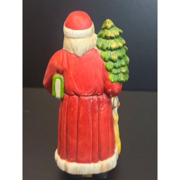 Vintage Collectible Santa Figurine Porcelain Christmas Naughty Nice list toy bag - Picture 6 of 12